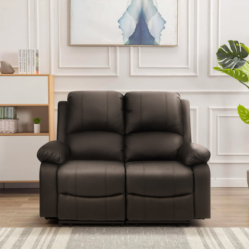 Nassir Faux Leather Living Room Set, Brown