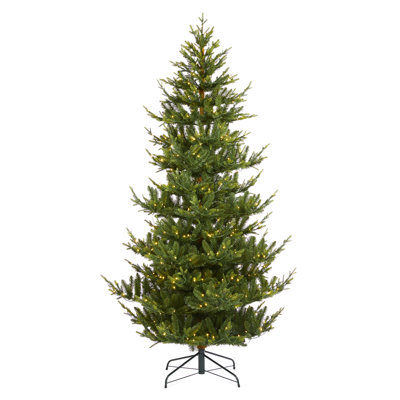 Pre-Lit Upward Slim Fir Christmas Tree - Dual-Color Leds, 9 Modes, Remote & Pedal