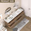 Meuble-lavabo flottant mural 84 po avec double vasque Melihcan