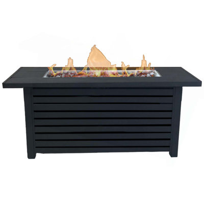 Steel Propane/Natural Gas Outdoor Fire Pit Table With Lid