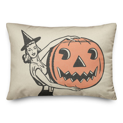  Coussin lombaire Vintage Witch And Pumpkins