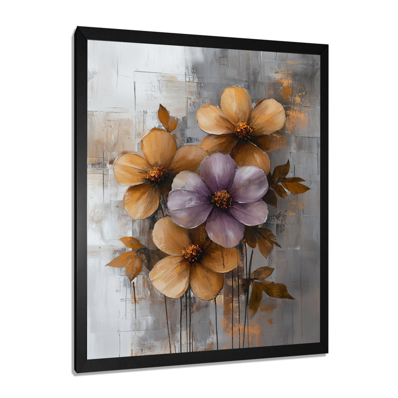 Groveport - Floral Canvas Prints, Black, 20" H x 12" W, Single Picture Framed Print