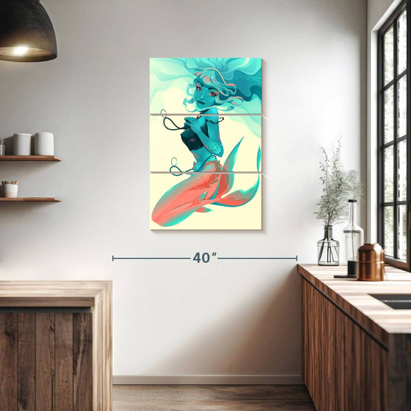 Portrait de sirène Kelan, H 38 po x l 24 po