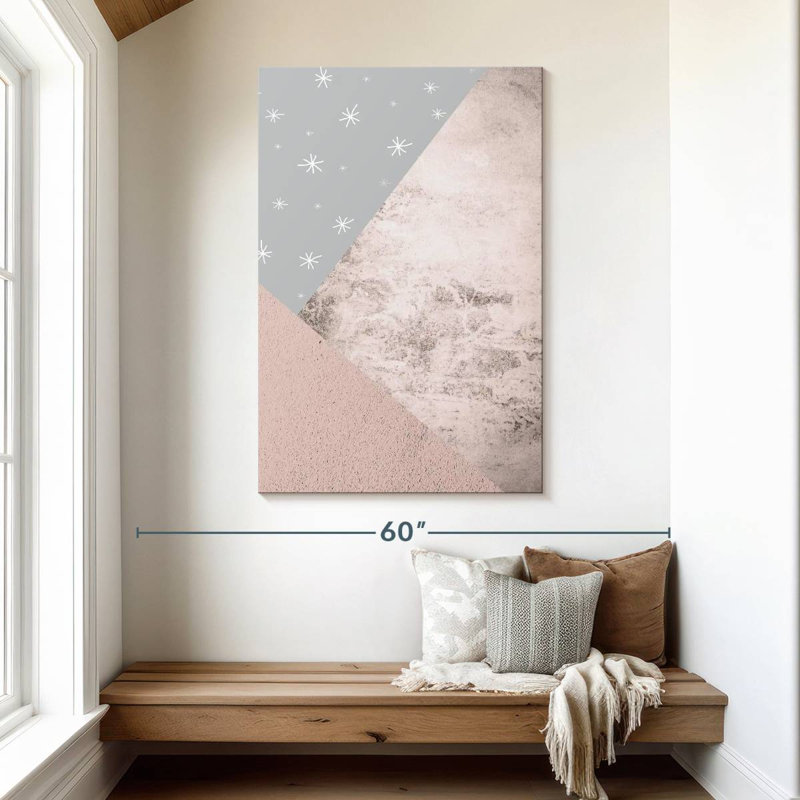 Avery rosé, montagnes grises et roses III, H 48 po x l 32 po