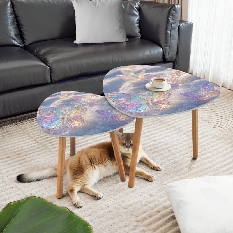 Ensemble de 2 tables basses gigognes Triangle