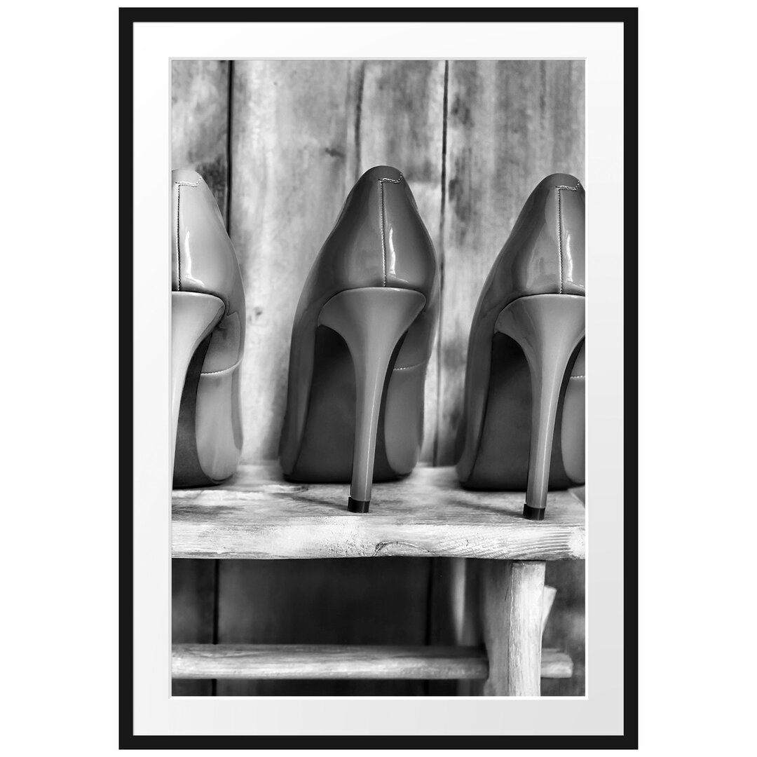 Gerahmtes Poster Bunte High Heels