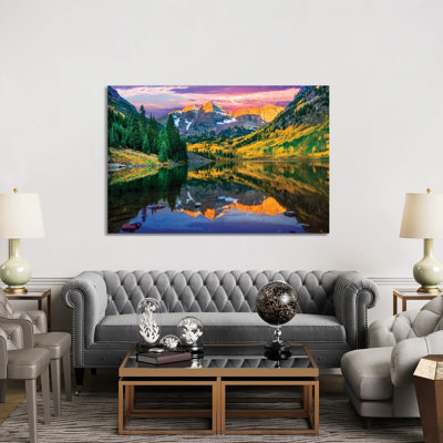 Rise And Shine, Maroon Bells, Aspen Colourado by Susanne Kremer - Print on Canvas