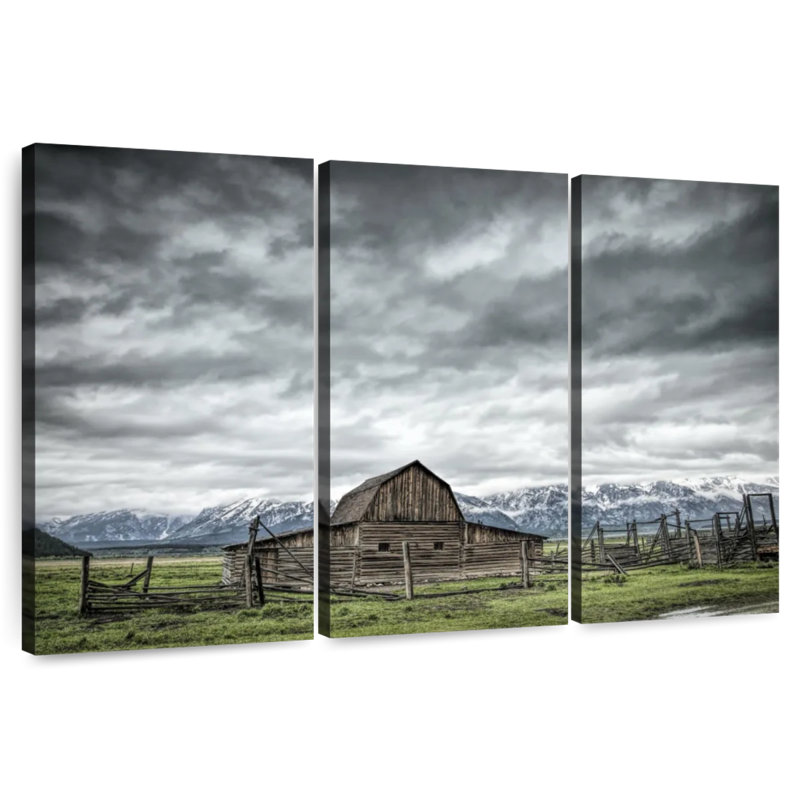 Lilie Teton Wooden Barn, 48" H x 74" W