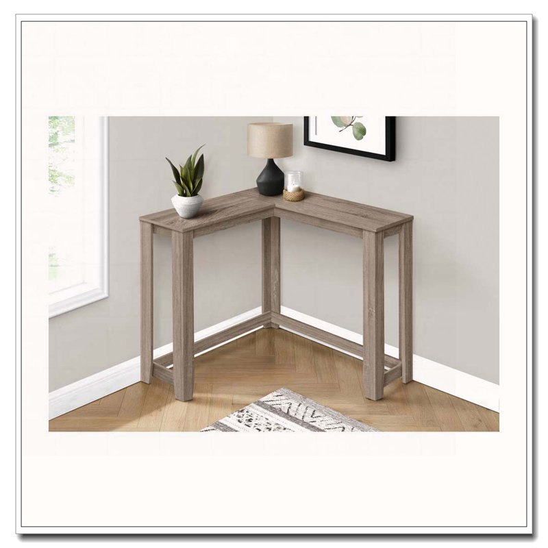 Accent Table, Console, Entryway, Narrow, Corner, Living Room, Bedroom, Contemporary, Modern, Taupe