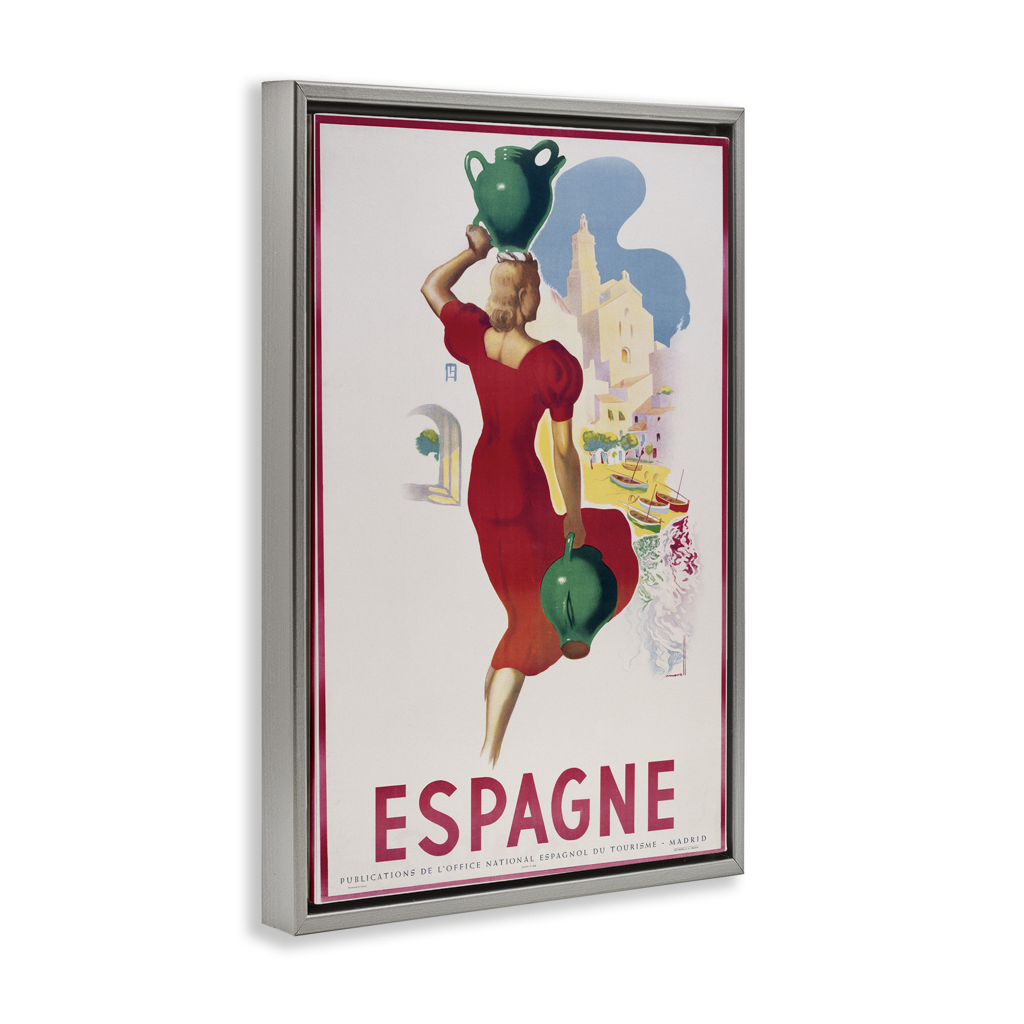 Latitude Run® Vintage Spain Travel Advertisement Floating Frame, design ...