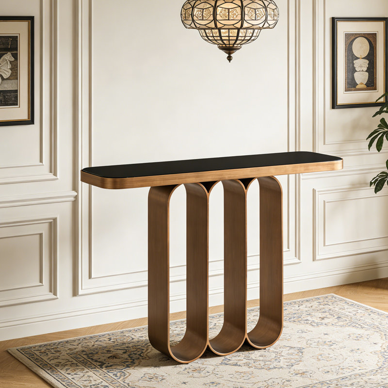 Console Modern Minimalist Luxury Art Design, H 32,68 po x l 62,99 po x P 12,2 po, Noir