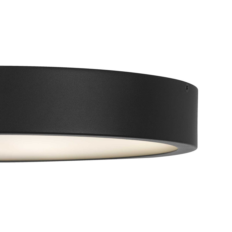 14" Black LED Flush Mount Ceiling Light, 2.38" H x 14" W x 14" D, Black