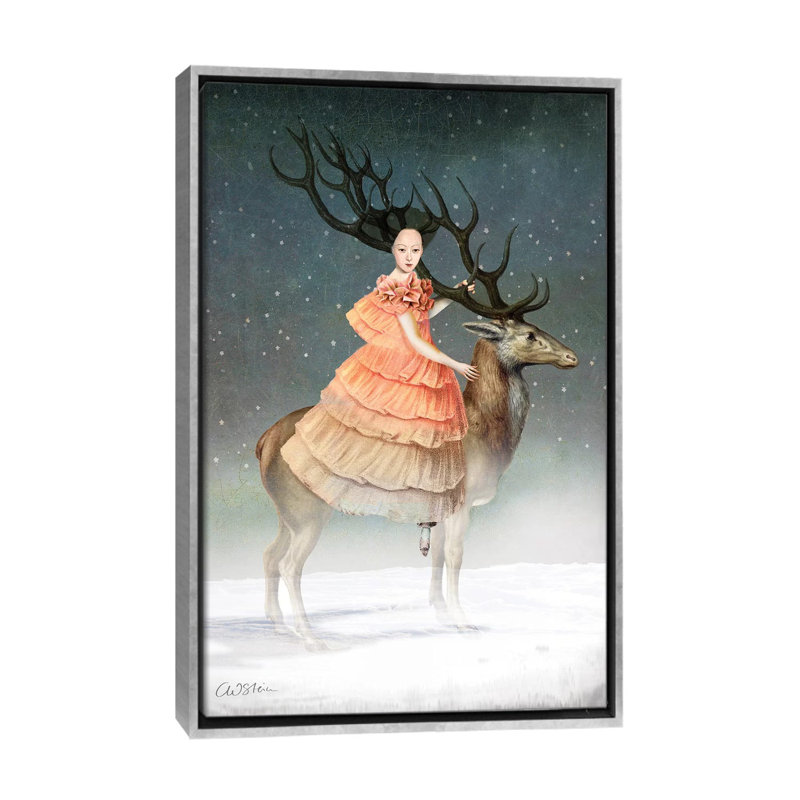 «My Dear Friend» par Catrin Welz-Stein - reproduction, H 40 po x l 26 po x P 1,5 po, Toile avec cadre argenté, Pas de tapis