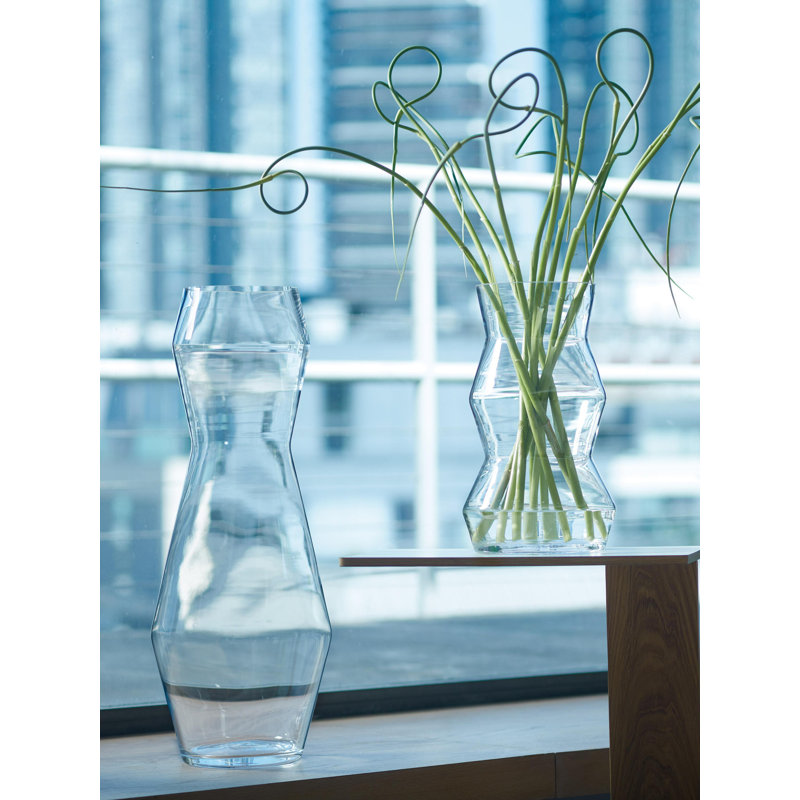 Sculpt Hurricane Candle Holder, 14.25" H x 8.25" W x 8.25" D, Clear