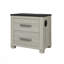 Table de chevet 2 tiroirs avec pieds de style bloc