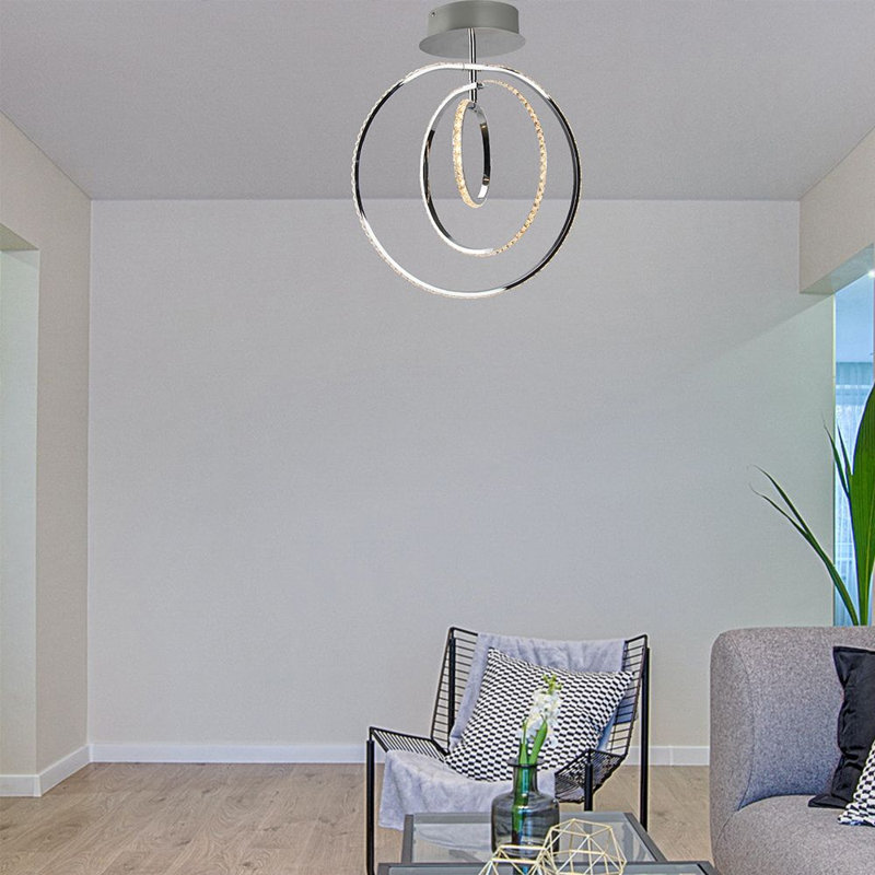 Plafonnier semi-encastré 3 lumières DEL 18,2 po