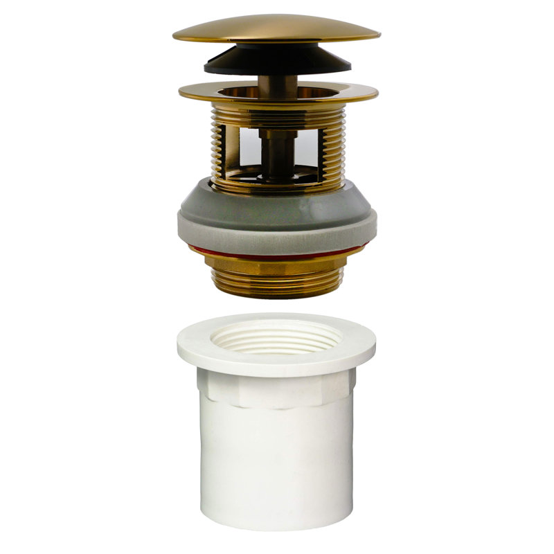 Drain de débordement intégré 1-1 / 2 po. Mécanisme NPSM à filetage large avec adaptateur en PVC, Bronze brossé
