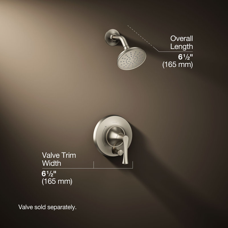 Buckley Rite-Temp Shower Trim Kit With Push-Button Diverter, 2.5 Gpm, 2.5 GPM, Brushed Nickel