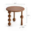 Table d'appoint ronde, table basse rétro avec pattes de différentes formes et bords arrondis, table de bout de chevet polyvalente pour le salon, finition brune robuste