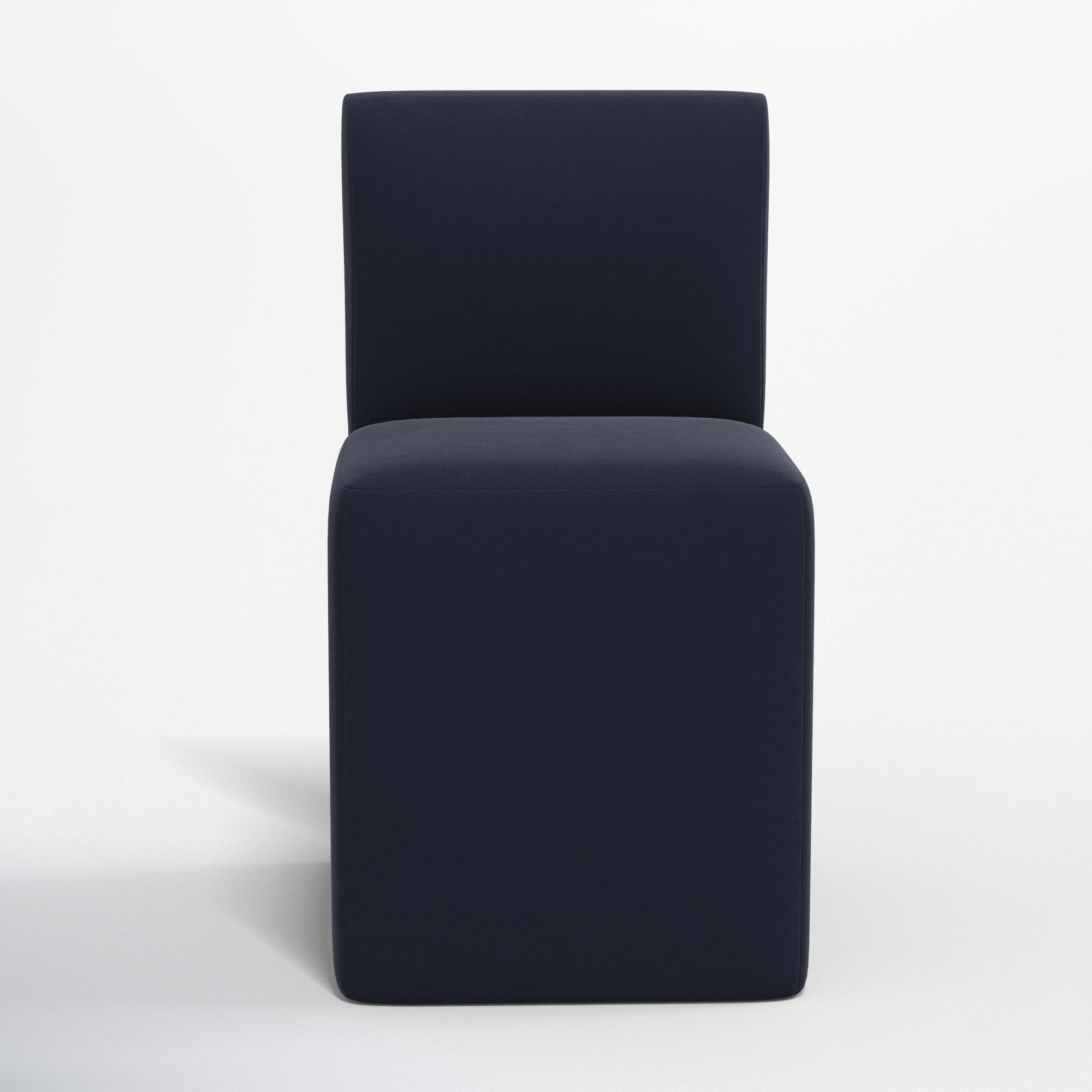 Mendy Upholstered Dining Chair with Casters, Classic Ink Performance Velvet