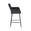 Tabouret de bar 26 po en velours avec pieds en acier Pranay-2076146406