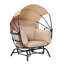 Fauteuil à œufs Sunnydaze Modern Luxury - structure en acier thermolaqué avec coussin en polyester et auvent rétractable