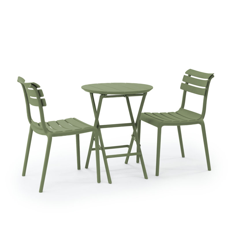 Ensemble bistro rond 2 personnes Centerville, Vert olive
