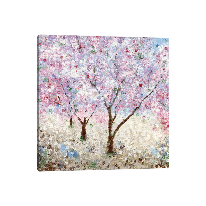 «Cherry Blossom Festival II» par Katrina Craven - reproduction d'art encadrée, Toile tendue, H 12 po x l 12 po x P 1,5 po