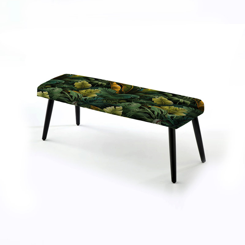 Tropicana Jungle - motif tropical - banc rembourré noir Tropical