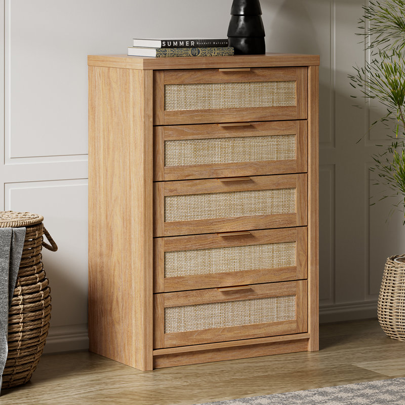 Arianna 5 Drawer 75cm W Chest, Natural Oak