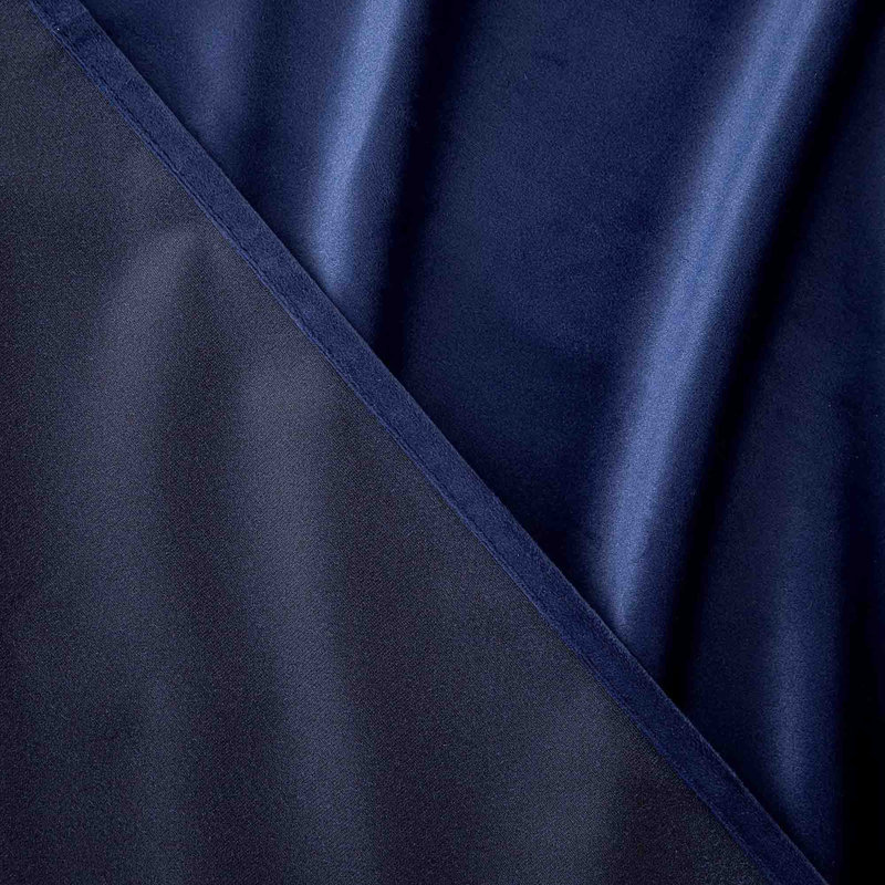 Velvet Blackout Curtain Pair (Set of 2), Navy Blue