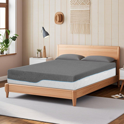 12 Inch Extra Firm Mattress With Ice Silk Cover, Green Tea/Gel Memory Foam Mattress In Box, Extra Firm Bamboo Bed Mattresses For Back Pain by Alwyn Home