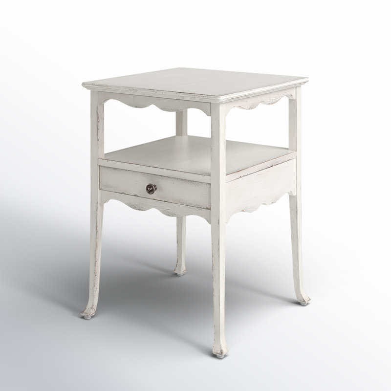 End Table With Storage, Magnolia White