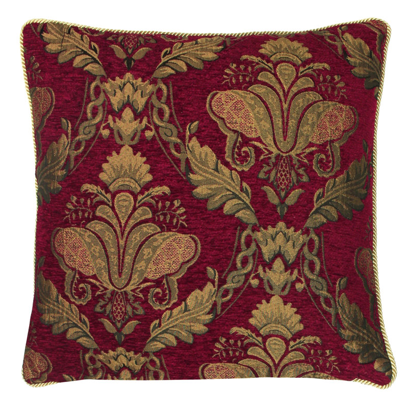 Shiraz Floral Damask Polyester Filled Cushion, 45 cm H x 45 cm W