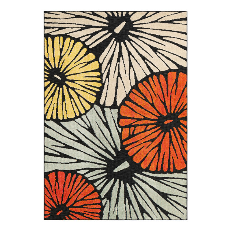 Bungalow Rose Cabana Caimin Indoor/Outdoor Area Rug, Rectangle 5'1" x 7'1"