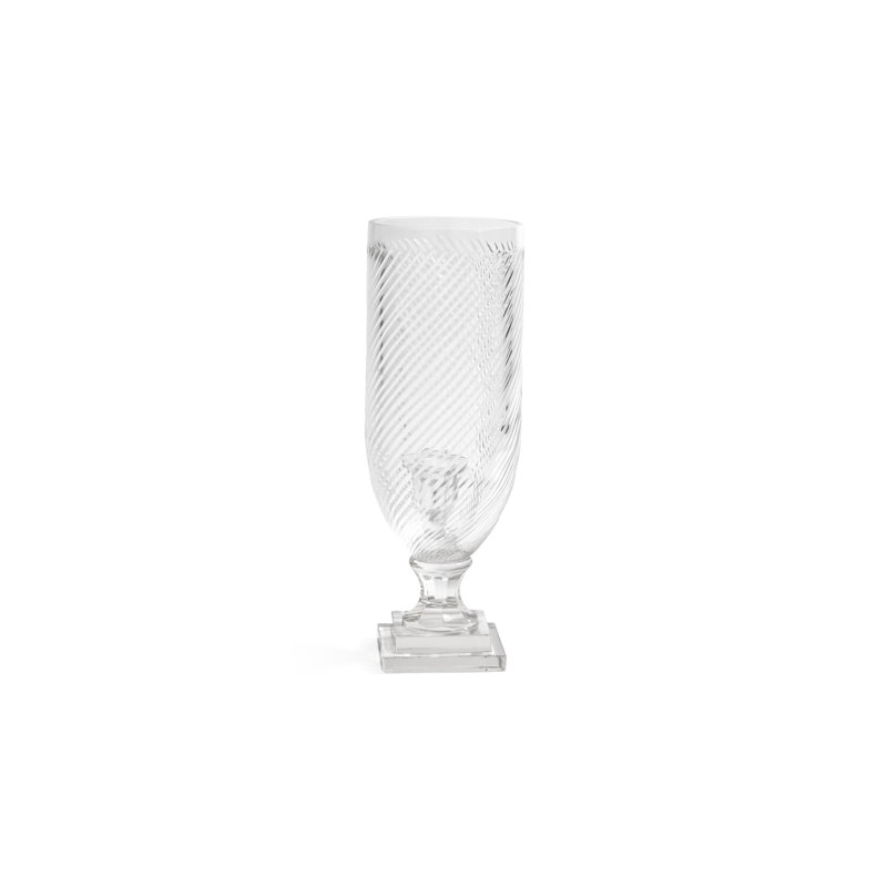 Maison de Verre Whisper Cut Glass Hurricane Taper Holder, 5" x 16"