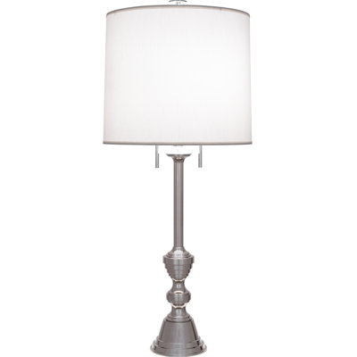 Modern Table Lamp With Dupioni Fabric Shade | Srkashlteni Collection - Elegant Candlestick Design, 34 Height, E26 Socket, Perfect For Home Décor