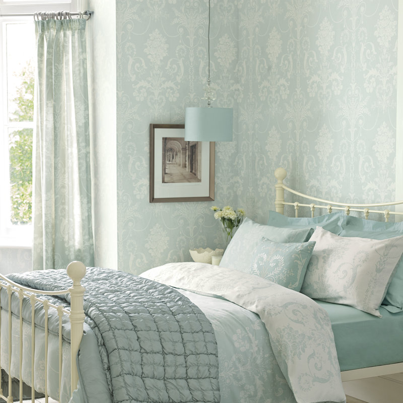 Laura Ashley Josette Wallpaper Roll, Duck Egg