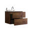 Meuble-lavabo mural 24 po en noyer de style contemporain-125885572