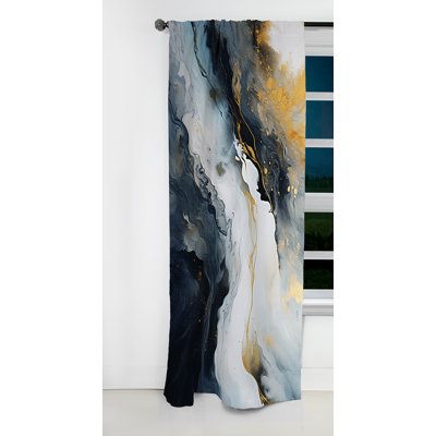 Lobel - Abstract Marble Marble Blackout Curtain - 1 Panels