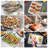 Baking Sheet And Rack Set, Stainless Steel Cookie Sheets Oven Baking Pans Trays With Cooling Racks For Cooking & Roasting, Dishwasher Safe, Various Size, (16"+12.5"+10.4"+9", 8Pcs)