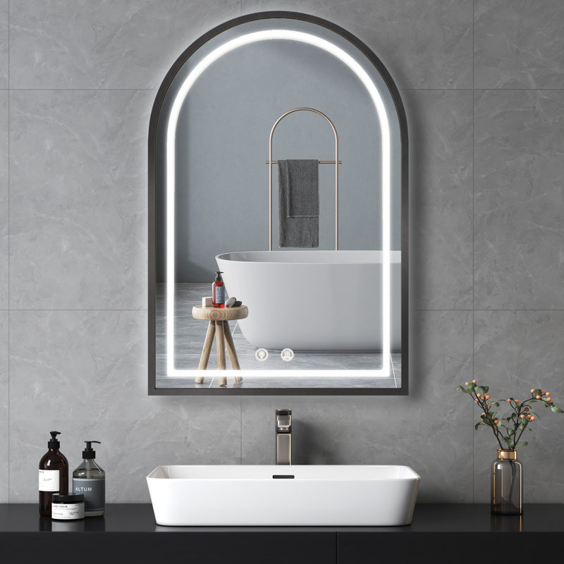 Miroir mural Mauel, Noir, 35.4" H x 23.6" W x 1.9" D