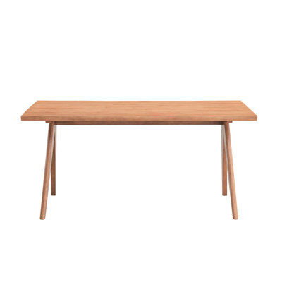 Mid-century Modern Rectangular Table, Natural Finish, Structure, Seats 6, 63 Inches Wide, 33 Deep, 30 High, For Kitchen Dining And Family Gatherings I