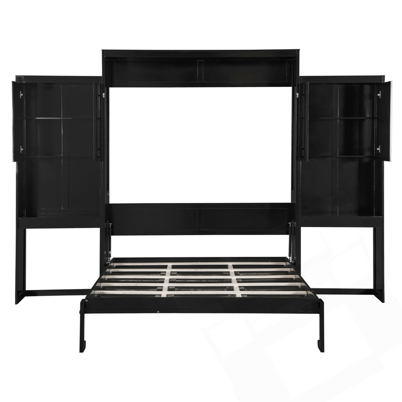 Grand lit escamotable avec bureau, coiffeuse et armoires intégrés