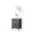 24 po L x P 18 po, meuble-lavabo en chêne noir, comptoir en acrylique, miroir et robinet inclus-485331268