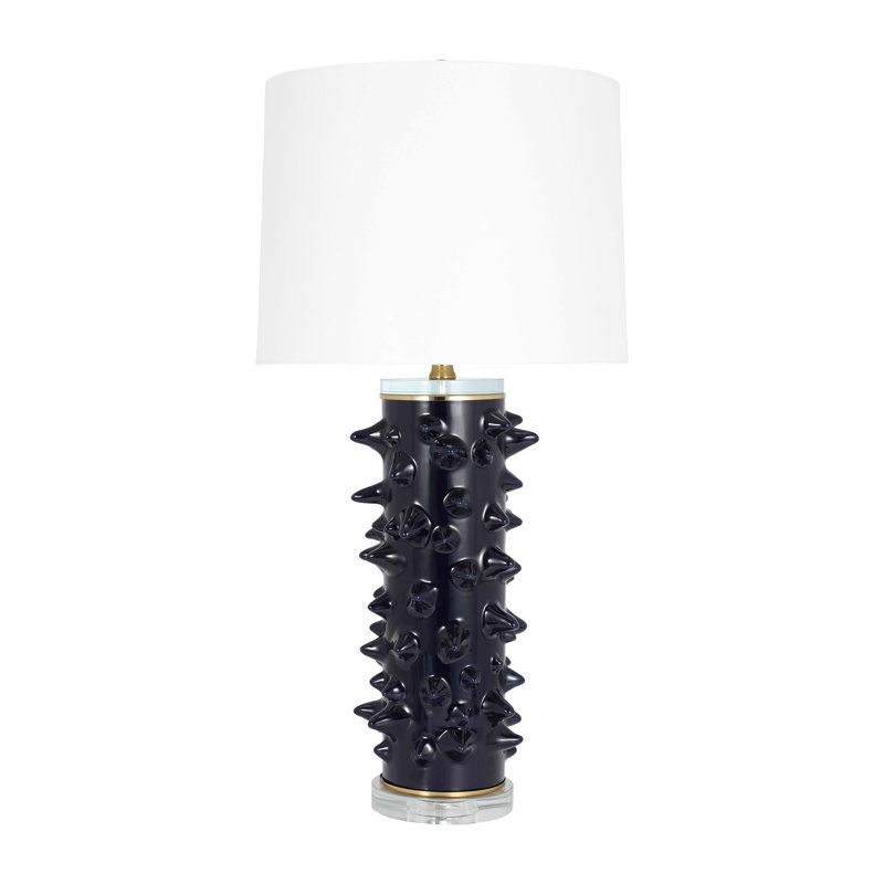 Lampe de table en céramique 31 "Spikey, cylindre, H 31", Spike, Bleu