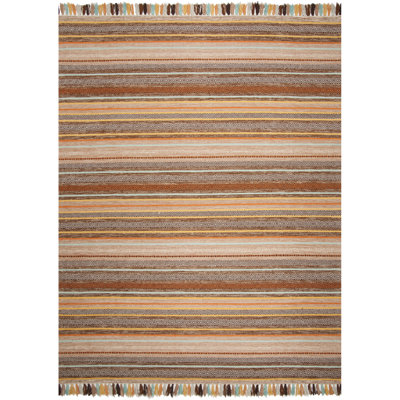 Tapis rayé en coton tissé à la main Montauk