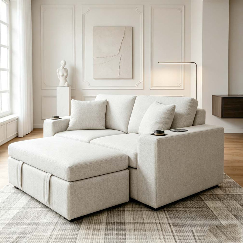 Canapé-lit 60,6 po, Beige