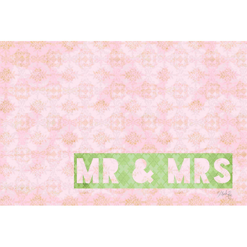 " Mr And Mrs ", 32" H x 48" W, No, Silver Floater Framed