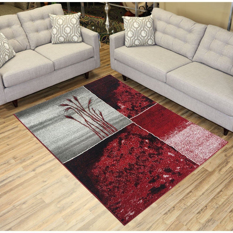 Foral Design Power Loom Stair Resistant Area Rugs, Rectangle 4'11" x 6'11"